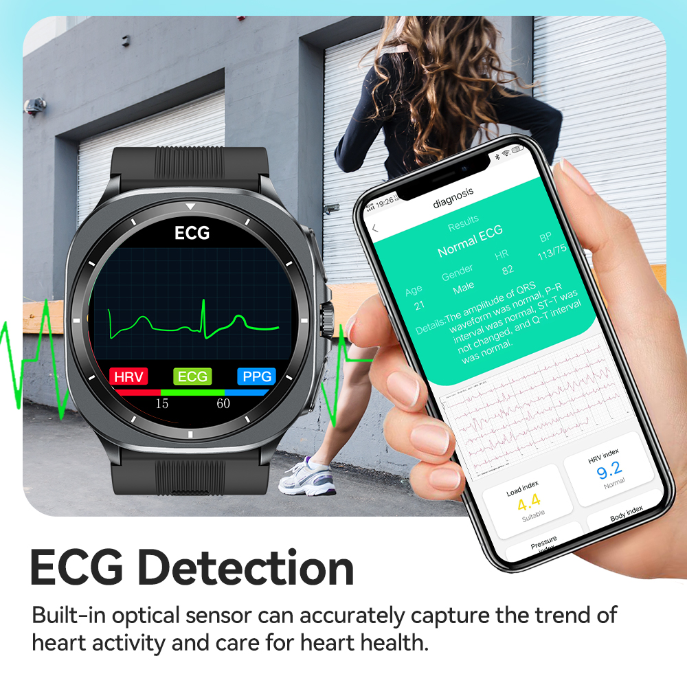 NOYAFA New ECG+PPG Blood Fat U – Fall Detection Watch recenzja i cena