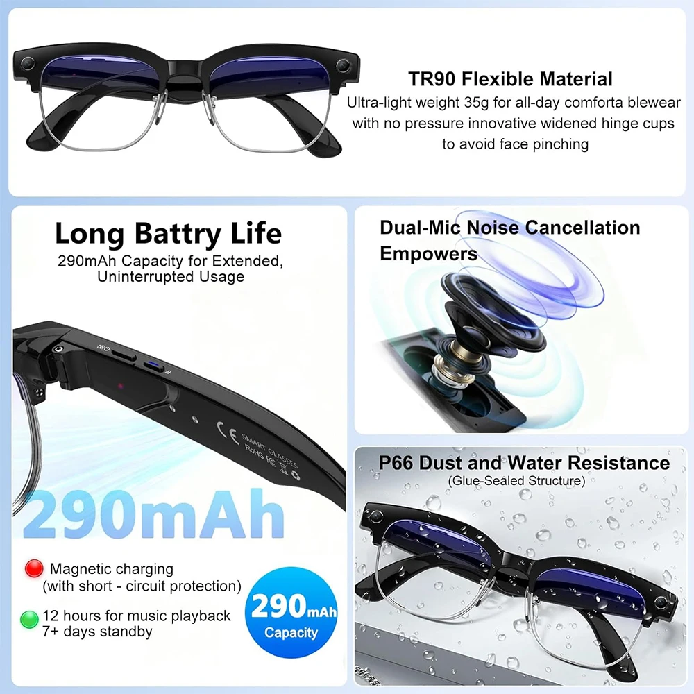 4K Smart AI Glasses 8MP Camera – Smart Glasses Lens recenzja i cena