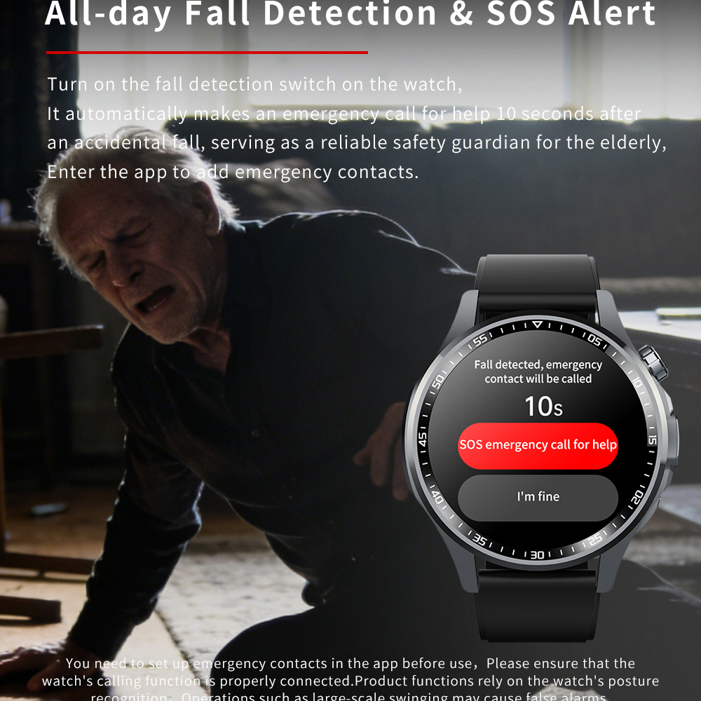 Men Smart Watch All Day Fall D – Fall Detection Watch recenzja i cena