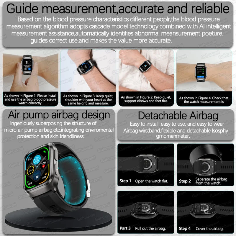 2026New Air Pump Airbag True B – Fall Detection Watch recenzja i cena